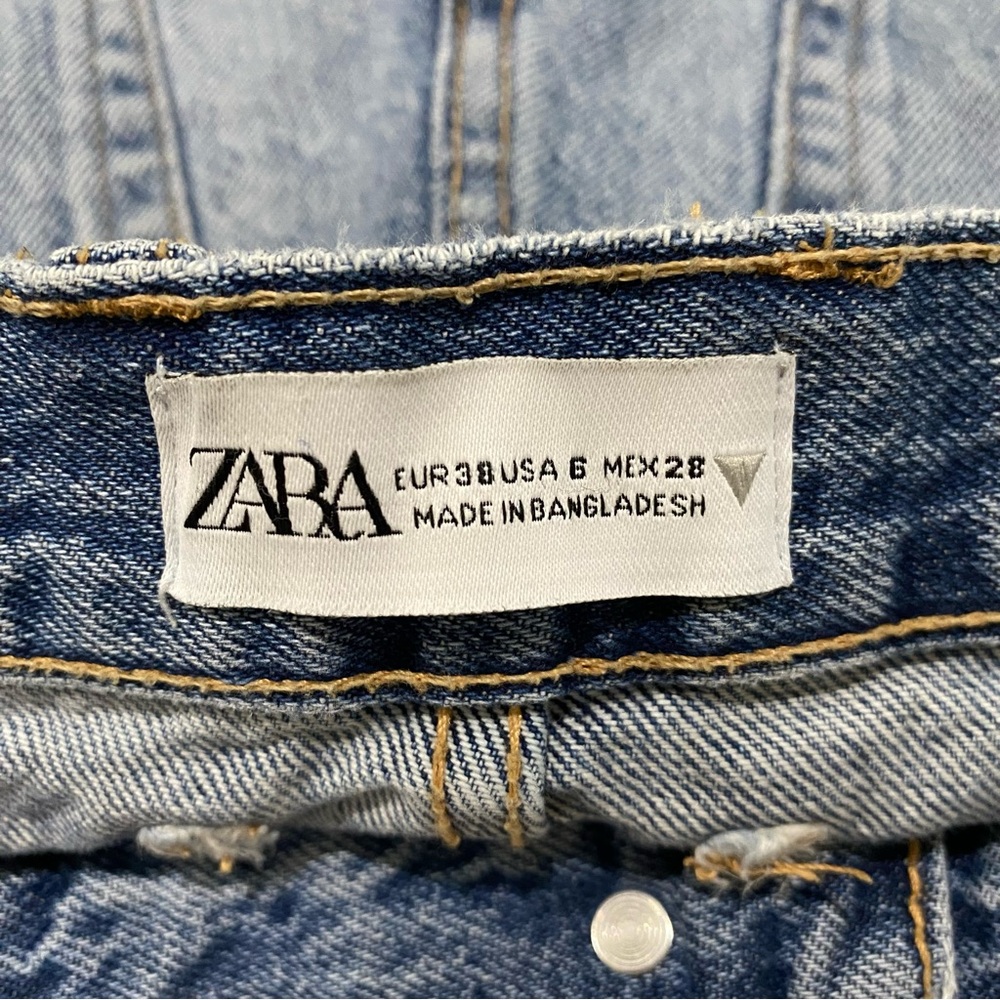 Zara TRF Minimal Casual Chic Button-fly Mid-Rise Summer Vacation Denim Shorts - Picture 4 of 6